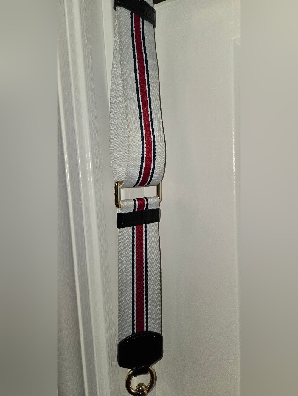 Marc Jacobs Snapshot Bag White Leather Crossbody with Red & Blue Tricolor Strap - Picture 6 of 16